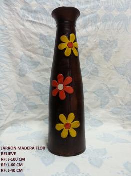 JARRON MADERA FLOR