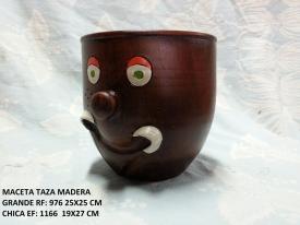 MACETA TAZA MADERA